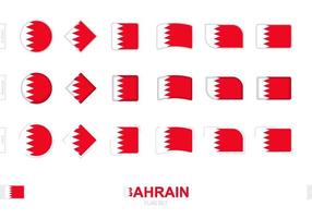 Bahrain flag set, simple flags of Bahrain with three different effects. vector