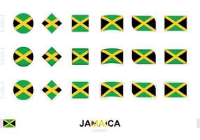 Jamaica flag set, simple flags of Jamaica with three different effects. vector