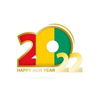 Year 2022 with Guinea Flag pattern. Happy New Year Design. vector