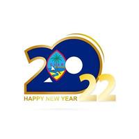 Year 2022 with Guam Flag pattern. Happy New Year Design. vector