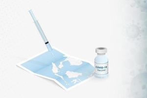 Singapore Vaccination, Injection with COVID-19 vaccine in Map of Singapore. vector