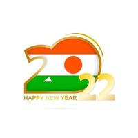 Year 2022 with Niger Flag pattern. Happy New Year Design. vector