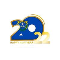 Year 2022 with Nevada Flag pattern. Happy New Year Design. vector