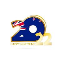 Year 2022 with New Zealand Flag pattern. Happy New Year Design. vector