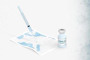 Liechtenstein Vaccination, Injection with COVID-19 vaccine in Map of Liechtenstein. vector