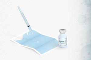 Fiji Vaccination, Injection with COVID-19 vaccine in Map of Fiji. vector