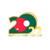 Year 2022 with Bangladesh Flag pattern. Happy New Year Design. vector