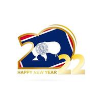 Year 2022 with Wyoming Flag pattern. Happy New Year Design. vector