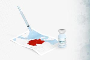 Germany Vaccination, Injection with COVID-19 vaccine in Map of Germany. vector