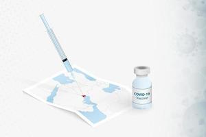 Kuwait Vaccination, Injection with COVID-19 vaccine in Map of Kuwait. vector