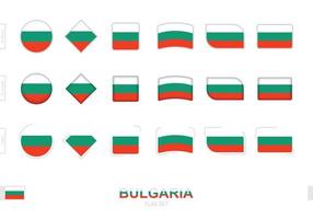 conjunto de banderas de bulgaria, banderas simples de bulgaria con tres efectos diferentes. vector