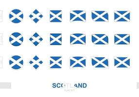 Scotland flag set, simple flags of Scotland with three different effects. vector