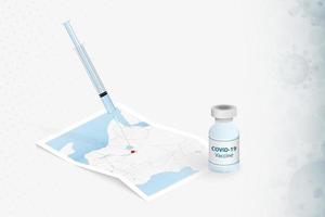 Burundi Vaccination, Injection with COVID-19 vaccine in Map of Burundi. vector
