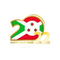 año 2022 con patrón de bandera de burundi. diseño de feliz año nuevo. vector