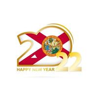 año 2022 con patrón de bandera de florida. diseño de feliz año nuevo. vector