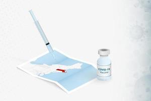Massachusetts Vaccination, Injection with COVID-19 vaccine in Map of Massachusetts. vector