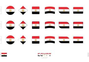conjunto de banderas de egipto, banderas simples de egipto con tres efectos diferentes. vector