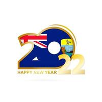 Year 2022 with Saint Helena Flag pattern. Happy New Year Design. vector