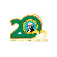 Year 2022 with Washington Flag pattern. Happy New Year Design. vector