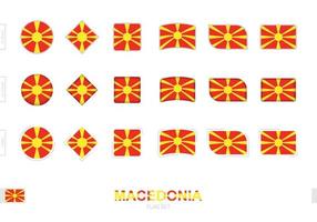 Macedonia flag set, simple flags of Macedonia with three different effects. vector