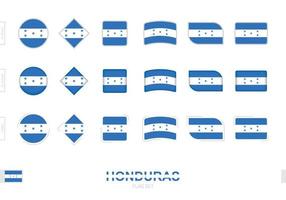 Honduras flag set, simple flags of Honduras with three different effects. vector