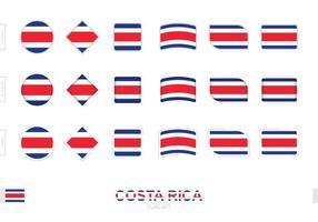 conjunto de banderas de costa rica, banderas simples de costa rica con tres efectos diferentes. vector
