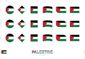 Palestine flag set, simple flags of Palestine with three different effects. vector