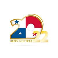 Year 2022 with Panama Flag pattern. Happy New Year Design. vector