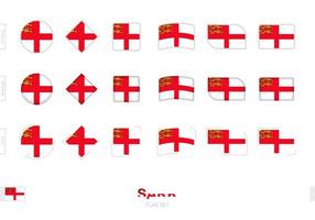 Sark flag set, simple flags of Sark with three different effects. vector