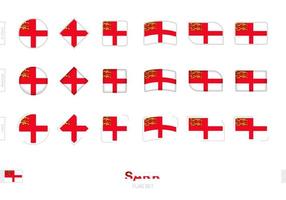 Sark flag set, simple flags of Sark with three different effects. vector