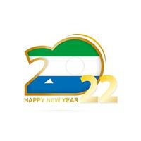 Year 2022 with Sierra Leone Flag pattern. Happy New Year Design. vector