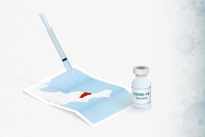 Vermont Vaccination, Injection with COVID-19 vaccine in Map of Vermont. vector