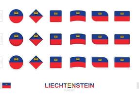 conjunto de banderas de liechtenstein, banderas simples de liechtenstein con tres efectos diferentes. vector