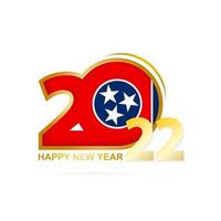 Year 2022 with Tennessee Flag pattern. Happy New Year Design. vector