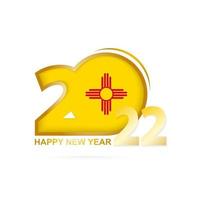 Year 2022 with New Mexico Flag pattern. Happy New Year Design. vector