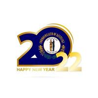 Year 2022 with Kentucky Flag pattern. Happy New Year Design. vector