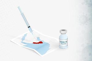 Oman Vaccination, Injection with COVID-19 vaccine in Map of Oman. vector