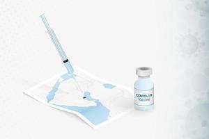 Qatar Vaccination, Injection with COVID-19 vaccine in Map of Qatar. vector