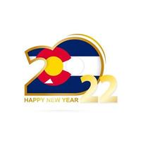 Year 2022 with Colorado Flag pattern. Happy New Year Design. vector