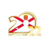 Year 2022 with Jersey Flag pattern. Happy New Year Design. vector