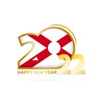 Year 2022 with Alabama Flag pattern. Happy New Year Design. vector