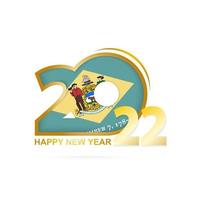 Year 2022 with Delaware Flag pattern. Happy New Year Design. vector