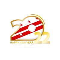 Year 2022 with District of Columbia Flag pattern. Happy New Year Design. vector