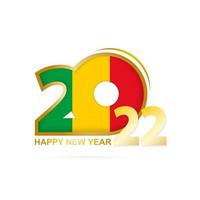 Year 2022 with Mali Flag pattern. Happy New Year Design. vector