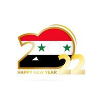 Year 2022 with Syria Flag pattern. Happy New Year Design. vector