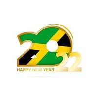 Year 2022 with Jamaica Flag pattern. Happy New Year Design. vector