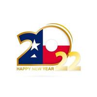 año 2022 con patrón de bandera de texas. diseño de feliz año nuevo. vector