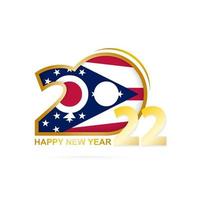 Year 2022 with Ohio Flag pattern. Happy New Year Design. vector