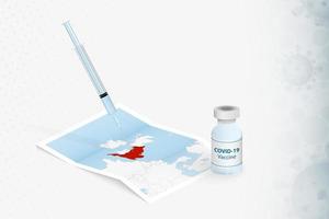 England Vaccination, Injection with COVID-19 vaccine in Map of England. vector
