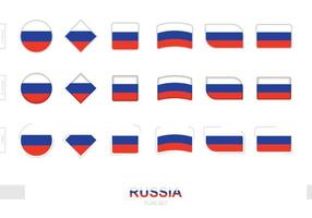 juego de banderas de rusia, banderas simples de rusia con tres efectos diferentes. vector